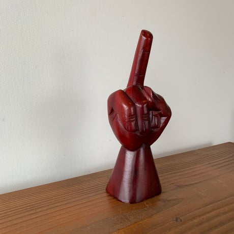 WOODEN FUCK SIGN FIGURINE 1970s ピースサイン ファックサイン 木彫置物 vintage