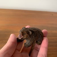 木彫り熊 小さな木彫り熊 吠え熊 ガラス目 北海道  HOKKAIDO JAPAN FOLKART VINTAGE