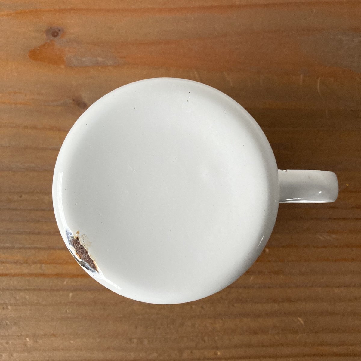 U.S.A.ヴィンテージ ホーローマグカップ／ホワイト×ネイビー