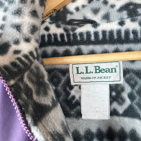 L.L.Bean エルエルビーン 美品 1980s Warm-up Jacket made in USA パープル 総柄 カタディン 山タグ ウォームアップジャケット VINTAGE