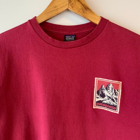 patagonia FITZROY WOODBLOCK S/S 黒タグ 切手 木版画 パタゴニア VINTAGE