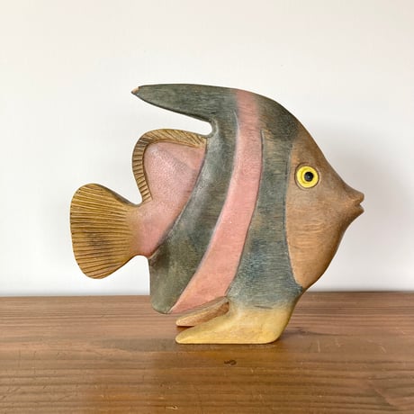 ヴィンテージ 木製フィッシュ Vintage Wooden Fish Wood Carving