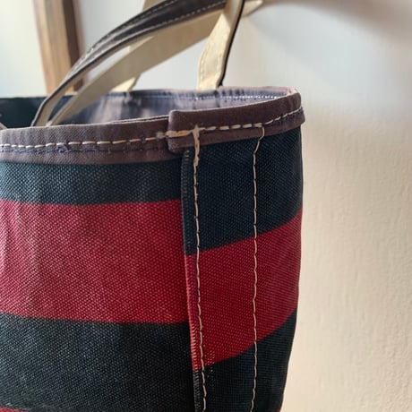 L.L.Bean BOAT AND TOTE 1990s USA Lサイズ 希少カラー ネイビーレッドボーダー ジップトップ エルエルビーン トートバッグ  vintage