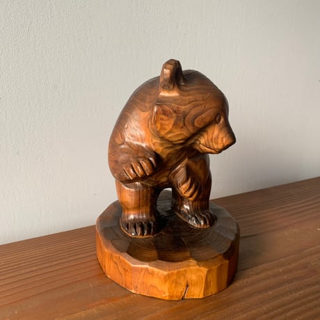 木彫り熊 可愛らしい立ち熊 北海道  HOKKAIDO JAPAN FOLKART VINTAGE