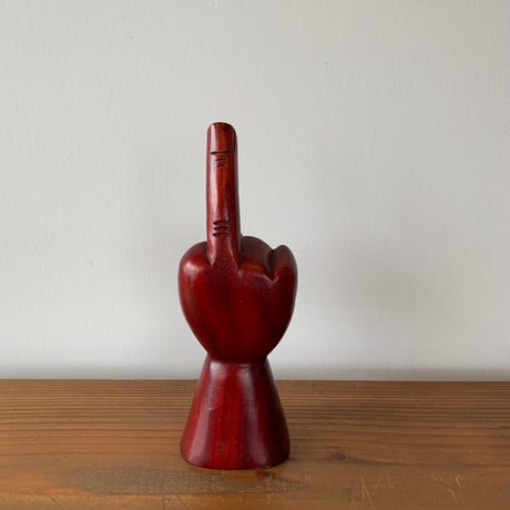 WOODEN FUCK SIGN FIGURINE 1970s ピースサイン ファックサイン 木彫置物 vintage