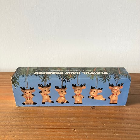 トナカイ オーナメント 6コセット 箱入り ENESCO 1979年