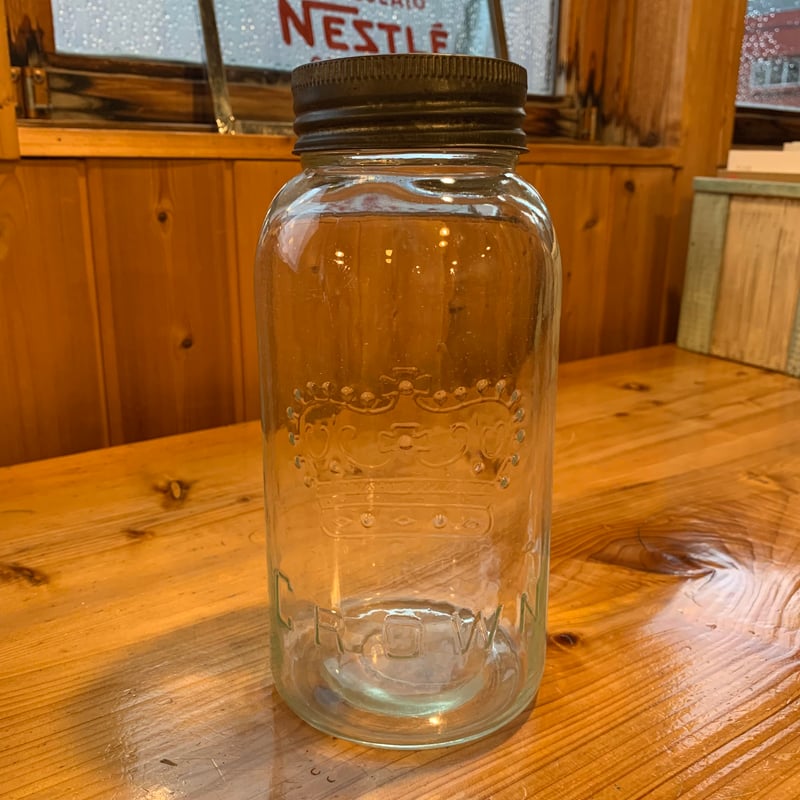 CROWN MASON JAR 1920s クラウン 3 保存瓶 大 密封容器 カナダ