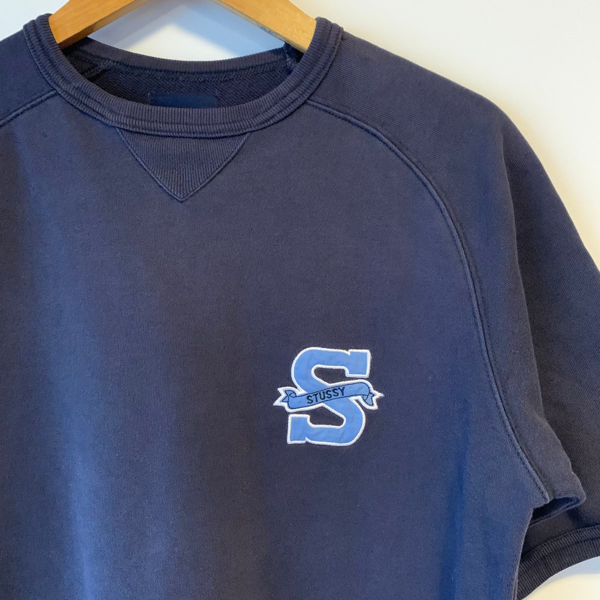 STUSSY ラグランスウェット Sロゴ 紺タグ 90s vintage | MILMOUNT