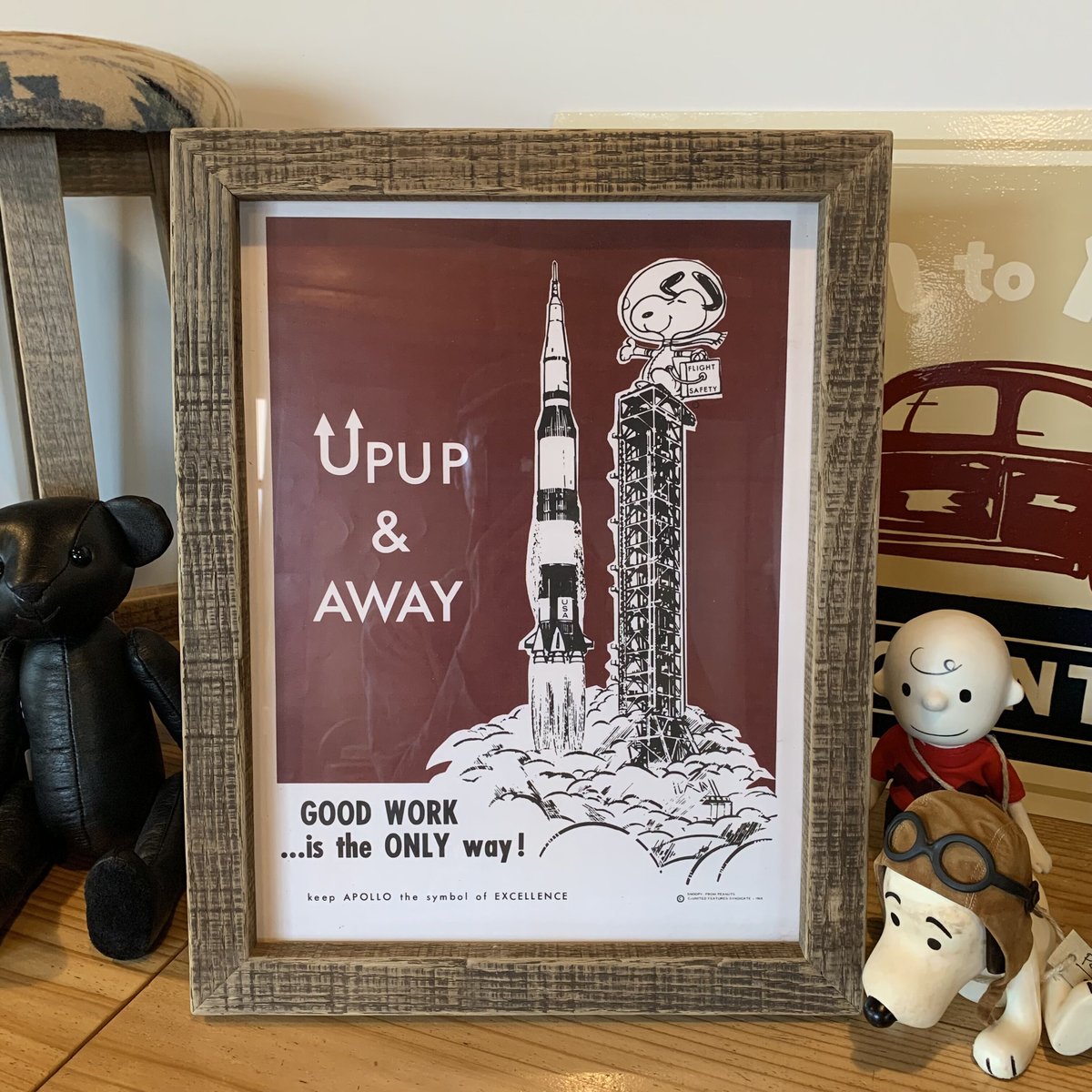 スヌーピー ヴィンテージ額付き スヌーピーヴィンテージポスター額付き