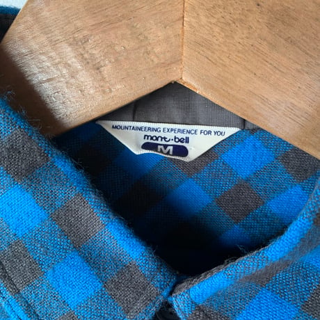 mont bell 1980s モンベル 丸文字タグ ネルシャツ オールドモンベル 美品 vintage