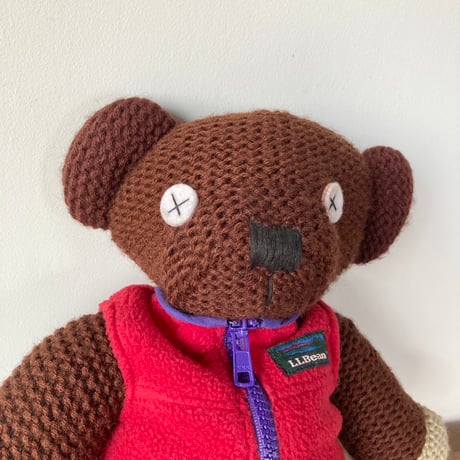 Mr.Bean Teddy ミスター・ビーン テディベア Tiger Television 1996年 L.L.bean フリースベスト着用／39㎝