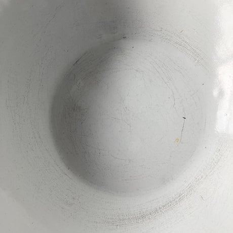 ヴィンテージ ホーローボウル 28cm／ホワイト×レッド