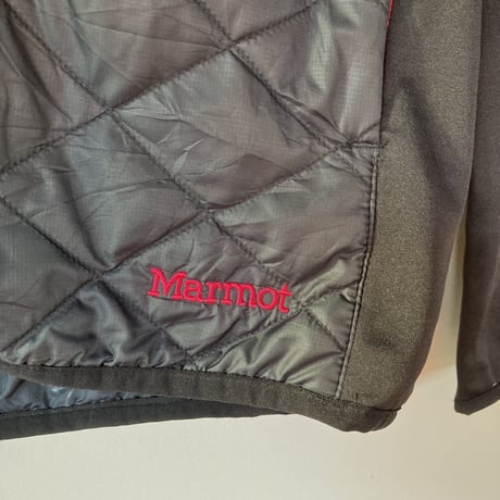 Marmot フリース キルティング ジャケット WOMENS-L 1990s／ブラック×ピンク