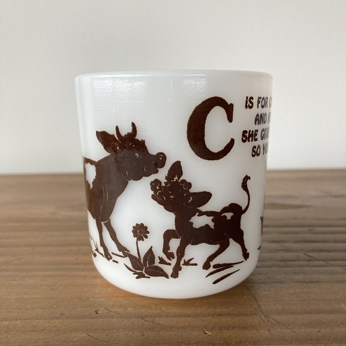 HAZEL ATLAS ヘーゼルアトラス チャイルドマグ 動物アルファベット Cow