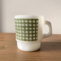 FIRE KING Square Gingham ファイヤーキング スクエアギンガム マグカップ／緑