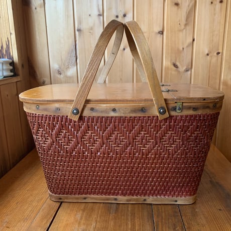Picnic Basket  ピクニックバスケット 1950年代 レッド vintage