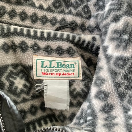 L.L.Bean エルエルビーン 極美品 1980s Warm-up Jacket made in USA ダークグレー 総柄 カタディン 山タグ ウォームアップジャケット VINTAGE