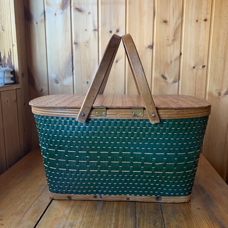 Picnic Basket ピクニックバスケット 1950年代 グリーン vintage