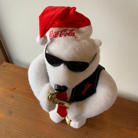 Jazz Polar Bear Coca-Cola Holding Saxophone vintage 1990s 動くポーラーベア コカコーラ ヴィンテージ