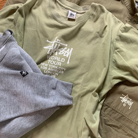 USA製 90s old stussy サファリシャツ　ベージュ 90s OLD STUSSY BUTTON DOWN SHIRT - メルカリ