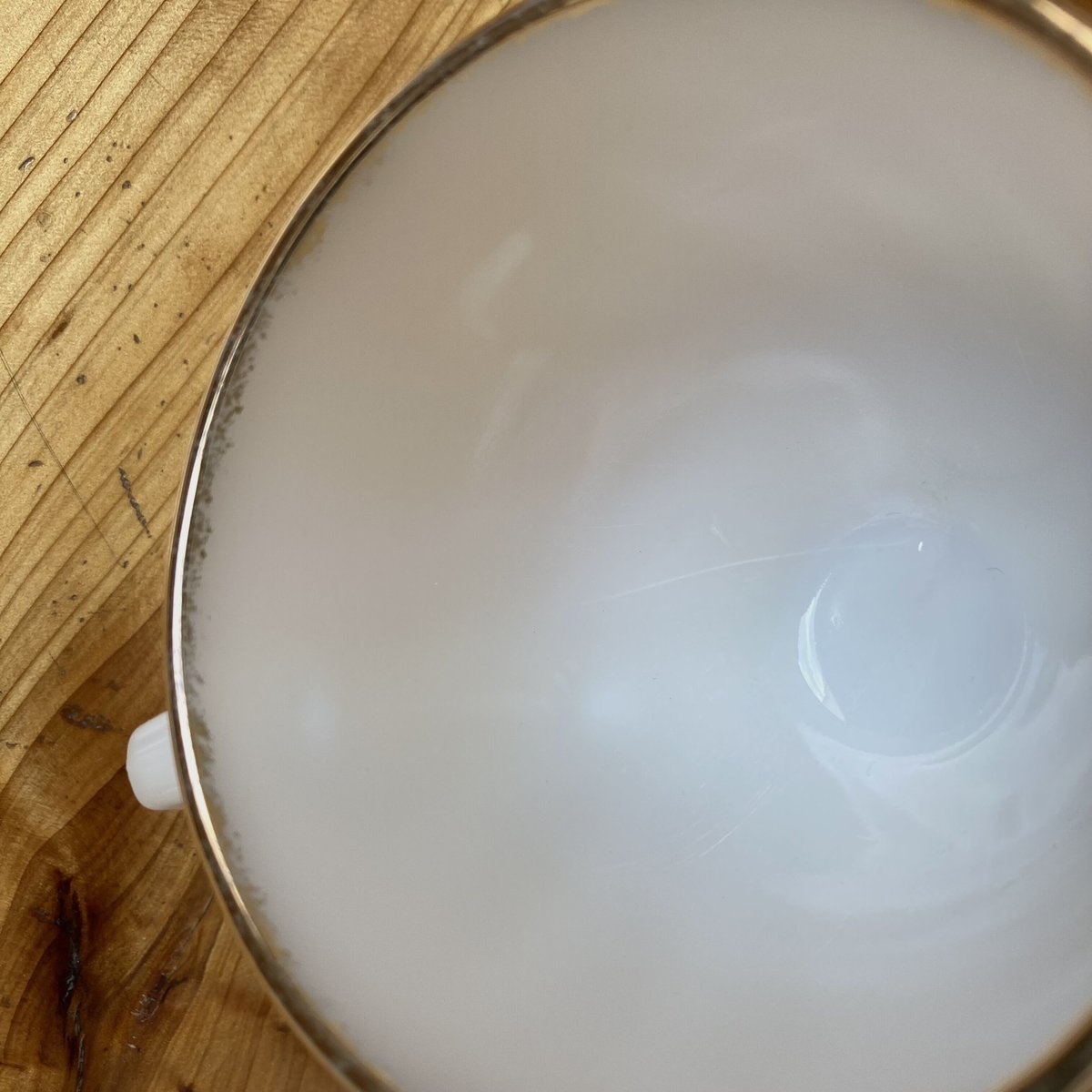 FIRE KING ファイヤーキング ホワイト スワール ゴールドリム シュガー