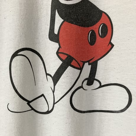 Disney Mickey Mouse ミッキー S/S TEE／リンガー･ホワイト 1970～1980s