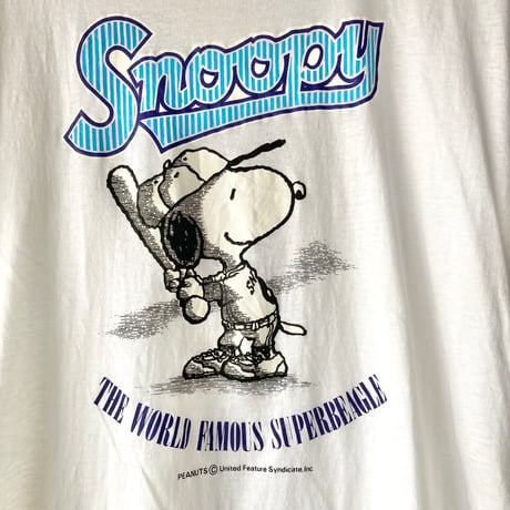 PEANUTS SNOOPY THE WORLD FAMOUS SUPERBEAGLE スヌーピー S/S TEE 1990s
