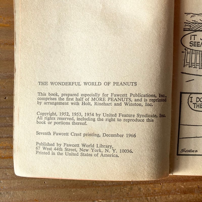 PEANUTS BOOK [THE WONDERFUL WORLD OF PEANUTS] ヴ
