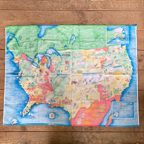 アメリカ イラスト マップ柄 地図柄 クロス