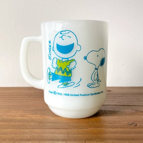 FIRE KING SNOOPY＆CHARLIE BROWN ファイヤーキング スヌーピー＆チャーリーブラウン マグカップ
