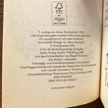Geschichten aus dem Mumintal（ムーミン谷の仲間たち）／Tove Jansson