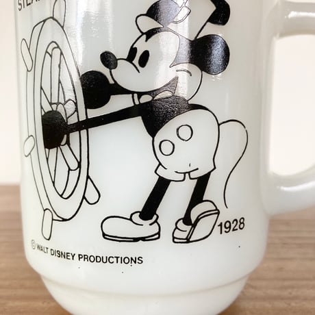 FIRE KING ANCHOR HOCKING Disney Mickey Steamboat ファイヤーキング ミッキー スチームボート  マグカップ
