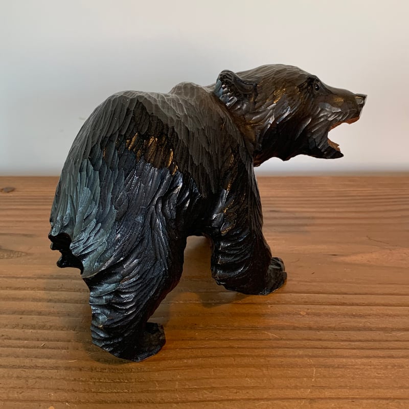 木彫り熊 這い熊 吠え熊 小 ガラス目 北海道 | MILMOUNTAIN STORE