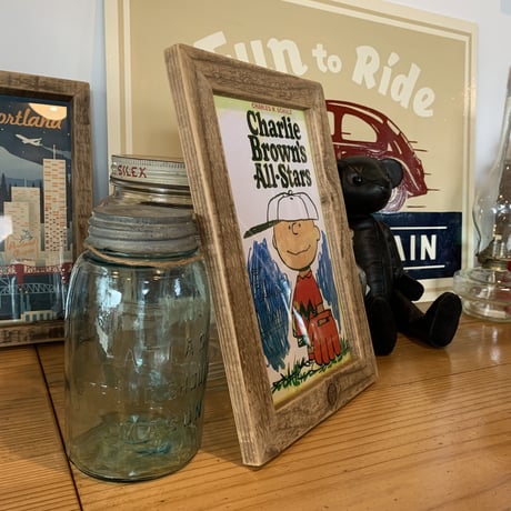 WOOD LIFE SERVICE no.16 snoopy peanuts オールドウッドフレーム OLD WOOD FRAME 古材 額縁