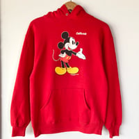 Disney Mickey Mouse ミッキーマウス スウェットパーカー フーディー U.S.A.／レッド California 1980s