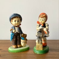 U.S.A.ヴィンテージ プラスチックドール 男の子とテディベア＆女の子と犬 2点セット
