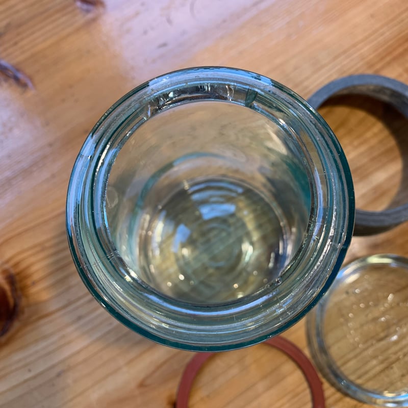 CROWN MASON JAR 1930s クラウン 4 保存瓶 小 密封容器 カナダ vin