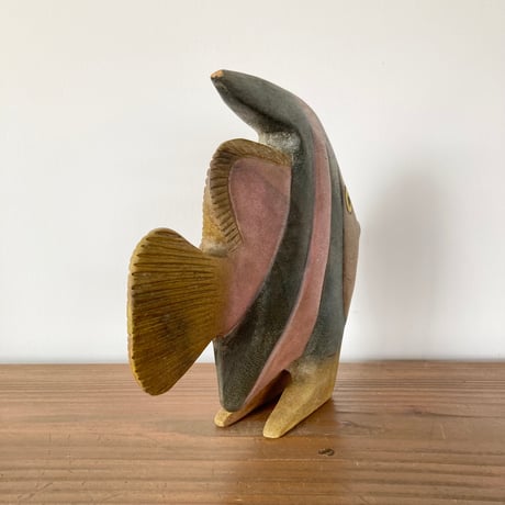 ヴィンテージ 木製フィッシュ Vintage Wooden Fish Wood Carving