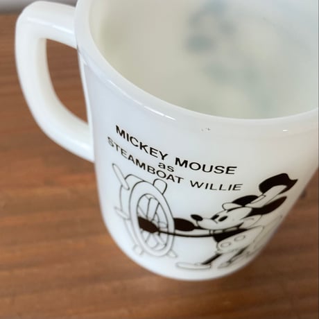 FIRE KING ANCHOR HOCKING Disney Mickey Steamboat ファイヤーキング ミッキー スチームボート  マグカップ