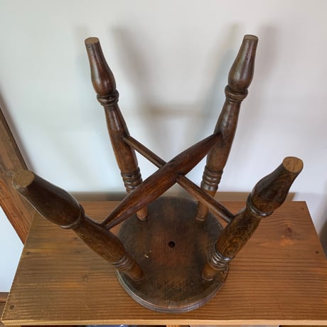 OAK WOOD STOOL 1900s ENGLAND antique vintage 1900年代 オーク ウッド スツール
