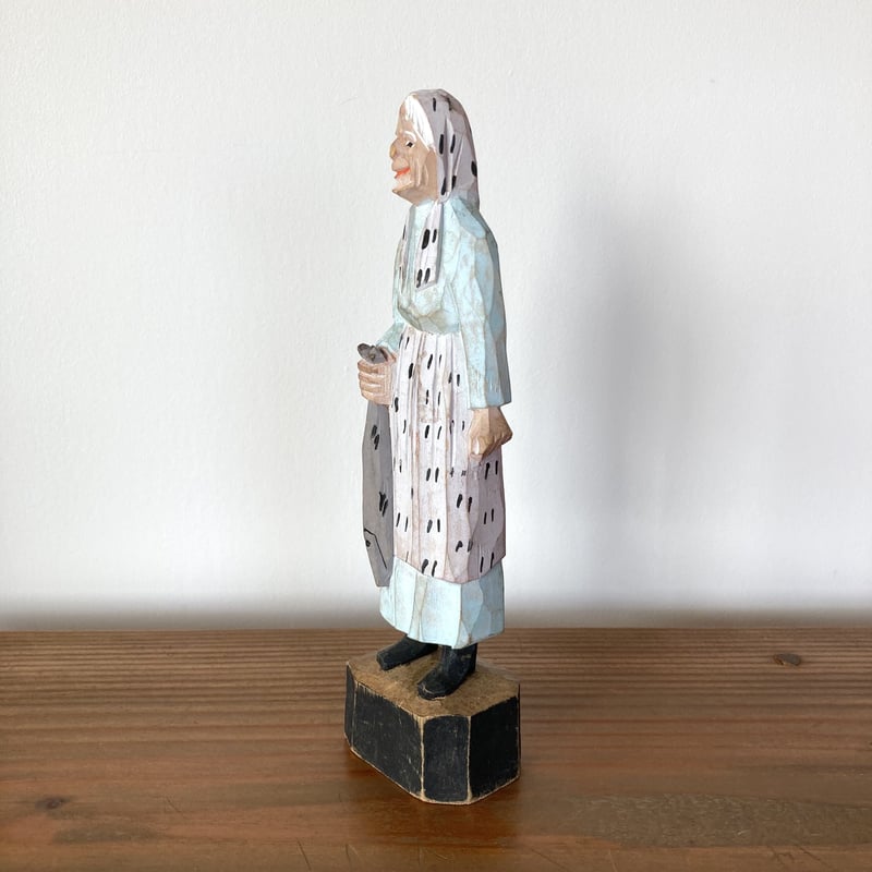 Canada Quebec Wood Carving ケベック木彫り彫刻 ／Old Woman