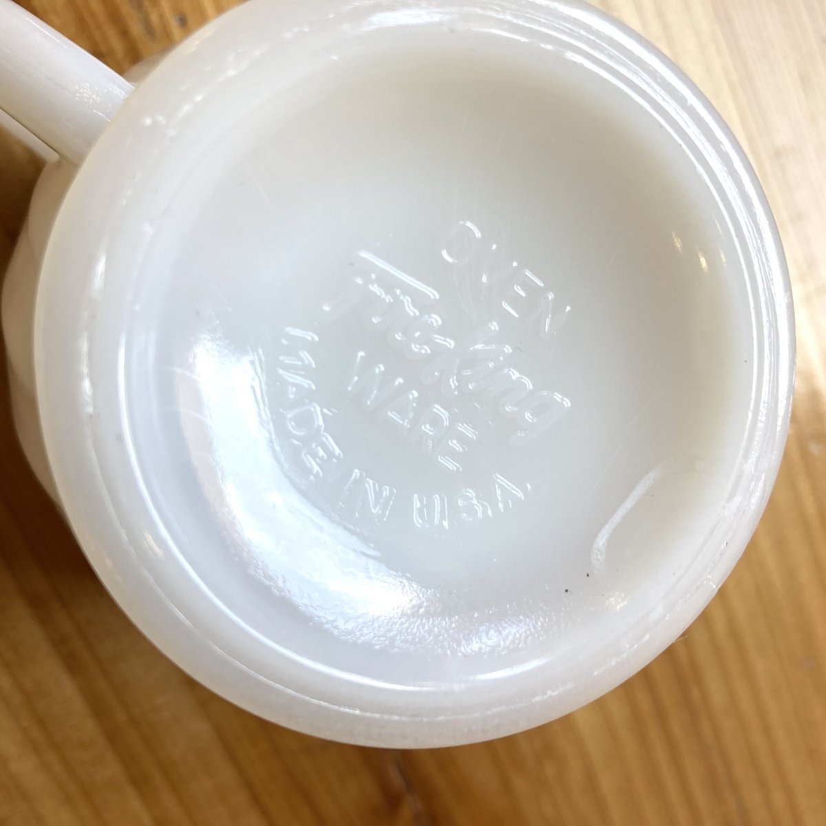 FIRE KING ファイヤーキング ホワイト スワール ゴールドリム シュガー