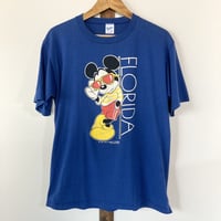 VINTAGE Mickey ミッキー S/S TEE ／ブルー FLORIDA 1990s
