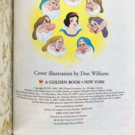 Disney Snow White and the Seven Dwarfs ディズニー 白雪姫と7人のこびと リトルゴールデンブック 2009年