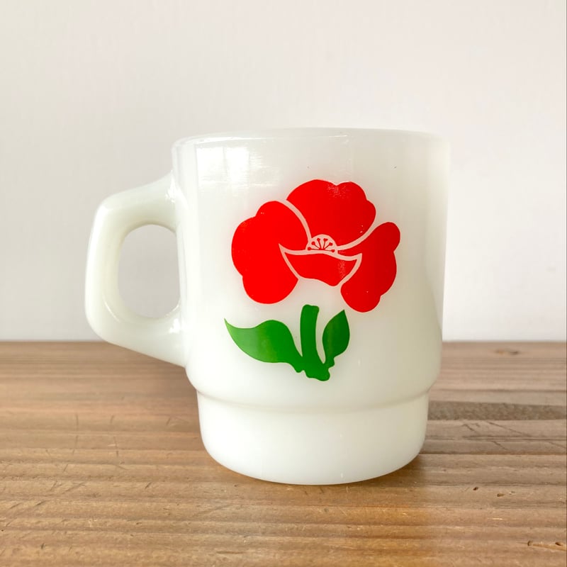 Fire King ファイヤーキング フラワー マグ fireking キング アニー