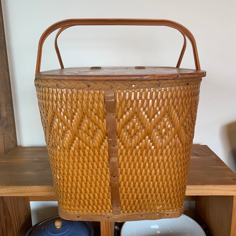 USAヴィンテージ収納バスケット　1950年頃　ビンテージ雑貨 USAヴィンテージ収納バスケット 1950年頃 ビンテージ雑貨