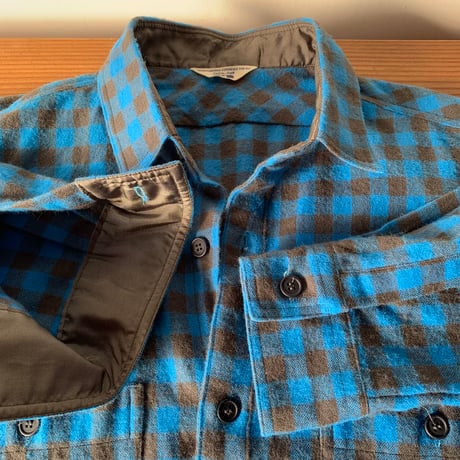 mont bell 1980s モンベル 丸文字タグ ネルシャツ オールドモンベル 美品 vintage
