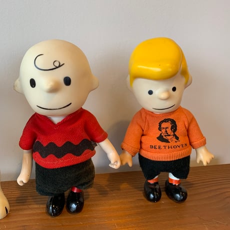 SNOOPY PEANUTS 1966 POCKET DOLLS DETERMINED スヌーピー ピーナッツ 5体セット ポケットドール 1966年 VINTAGE