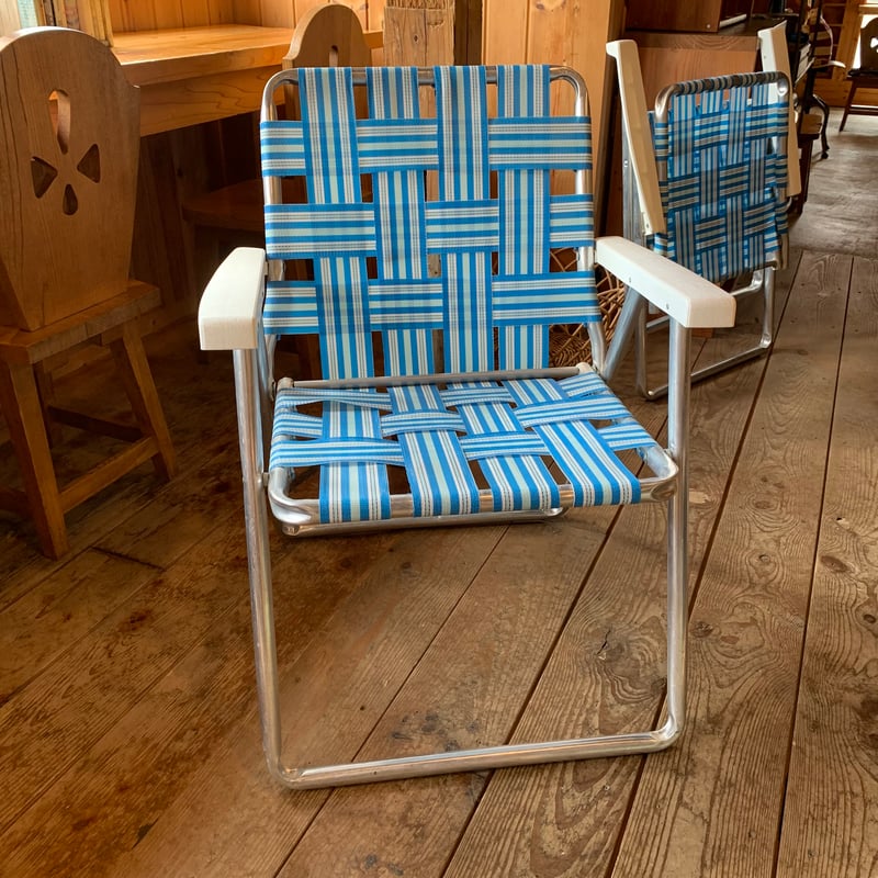 LAWN CHAIR VINTAGE ローンチェア 1970年〜1980年代 ① ライトブルー