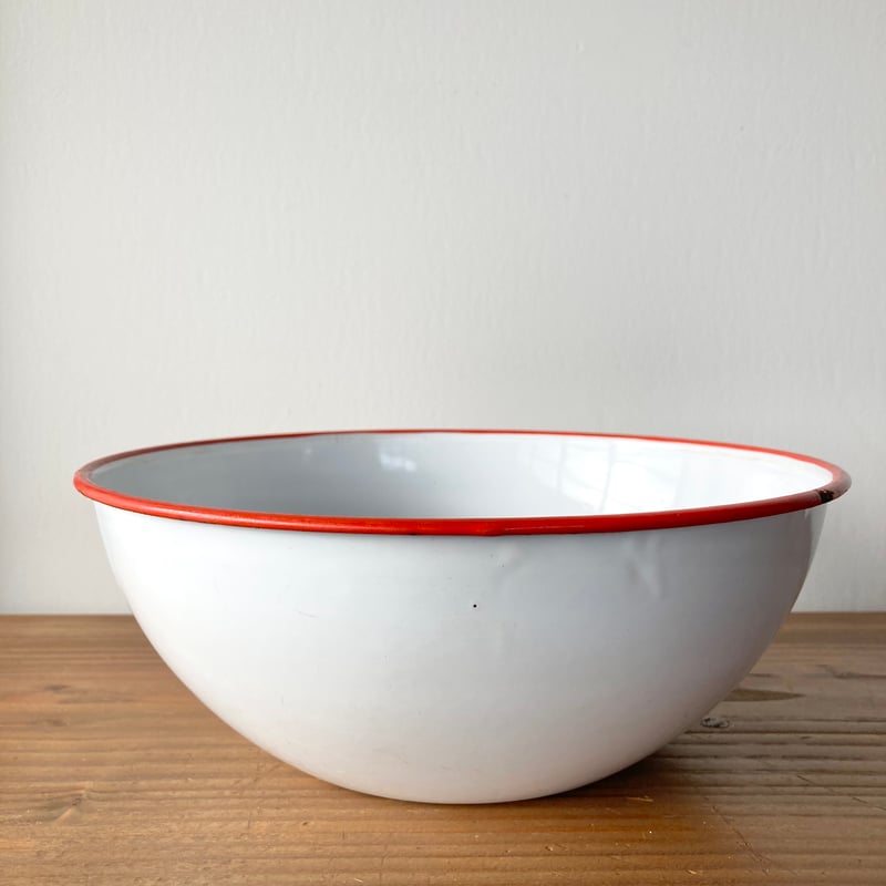 ヴィンテージ 月兎印 FUJII ホーローボウル 24cm/ホワイト ヴィンテージ 月兎印 FUJII ホーローボウル 24cm/ホワイト